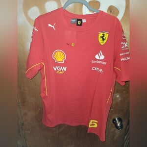 Ferrari Puma Red Racing T-Shirt Carlos Sainz Size L